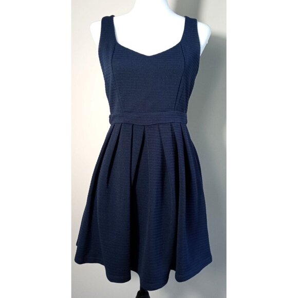 Poof Couture Short Cocktail Sleevless sz Small Navy Blue Backless Short Dress - Picture 1 of 9